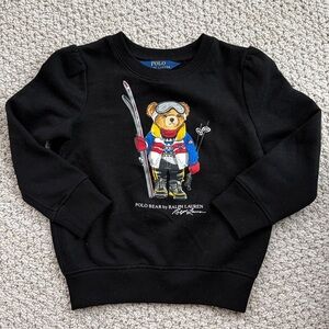 Polo by Ralph Lauren Black Sweatshirt with Ski Bear Design